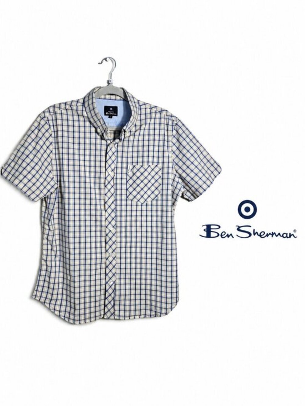 Ben Sherman Men's Checkered Short Sleeve Shirt M